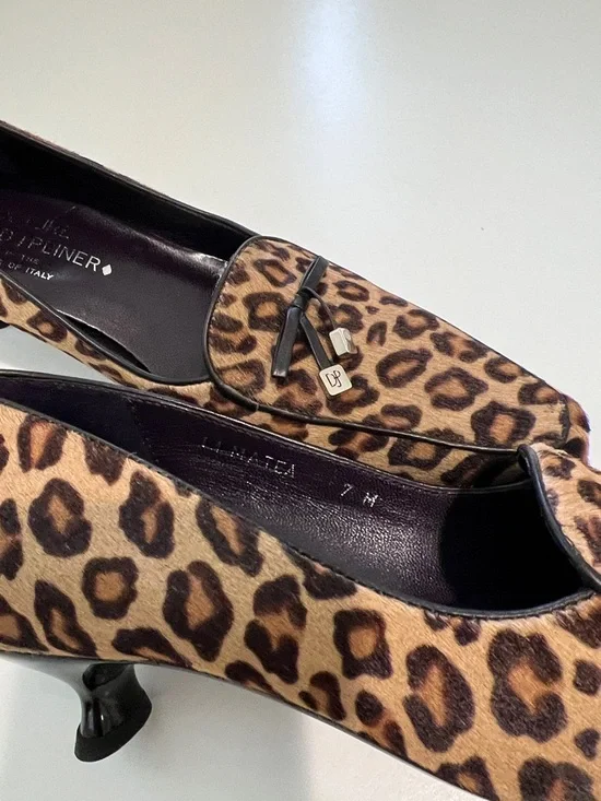 Donald J. Pliner Leopard Print Loafers - Tan & Black - Picture 6 of 7